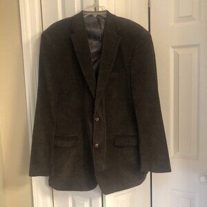 NWOT Lauren Ralph Lauren 100% Cotton Dark Brown Corduroy Sport Coat Size 44L